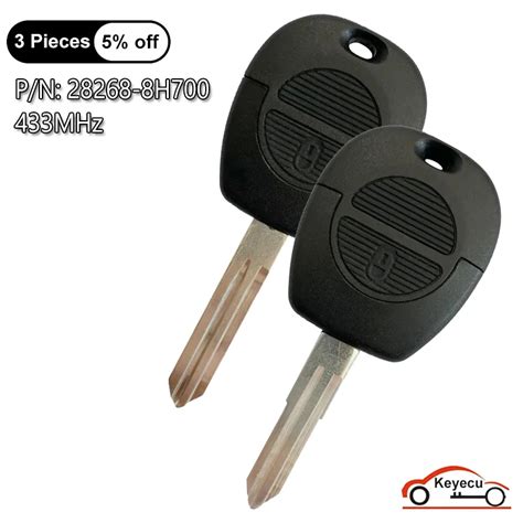 KEYECU 2 Buttons 433MHz For Nissan Patrol Navara X Trail Serena Primera