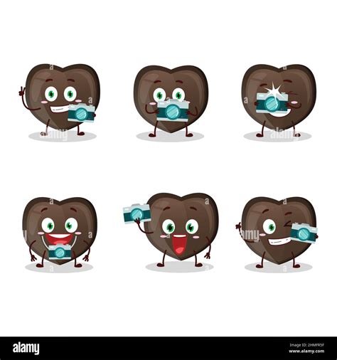 Photographer Profession Emoticon With Love Chocolate Candy Cartoon