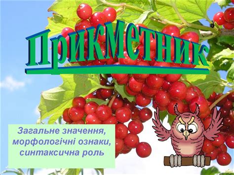Прикметник. Загальне значення, морфологічні ознаки, синтаксична роль ...