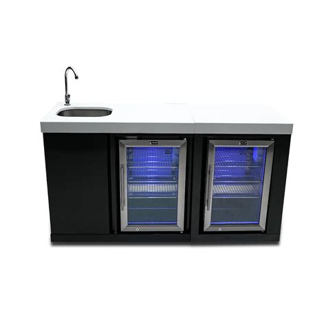 Mont Alpi Beverage Center And Fridge Cabinet Black Stainless Steel Ma