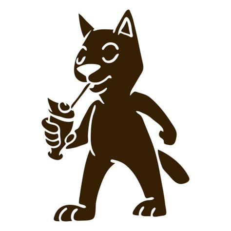 Diseño Png Y Svg De Silueta Detallada De Cóctel De Gato Para Camisetas