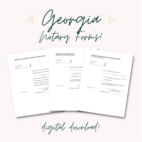 Georgia Jurat Acknowledgment And Certified Photocopy Forms For Etsy