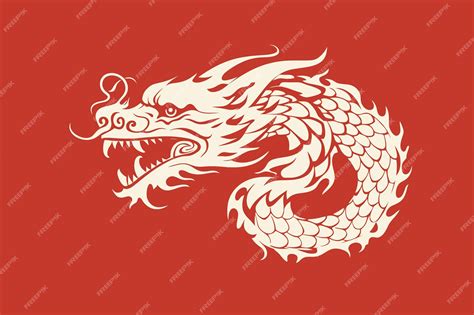 Premium Vector | Chinese dragon symbol red background