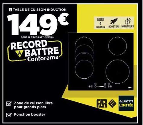 Promo Table De Cuisson Induction Far Chez Conforama Icatalogue Fr