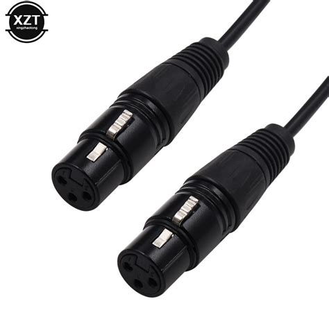 3 Pin Xlr Male Plug To Dual 2 Female Jack Y Splitter Mic Dj Cable Adaptor 16 Awg Extension For