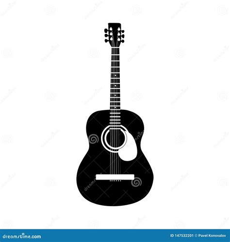 Silueta De La Guitarra Ac Stica Ilustraci N Del Vector Ilustraci N De