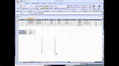 Como Hacer Una Hoja De Reservaciones En Excel Youtube