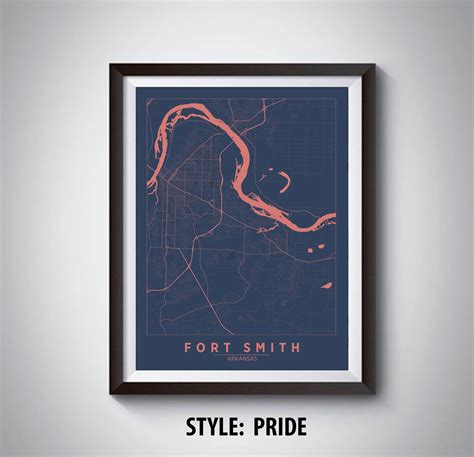 Map of Fort Smith, AR Fort Smith Map Fort Smith Poster Office Décor ...