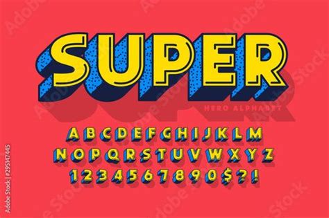 Trendy D Comical Font Design Colorful Alphabet Typeface Comic