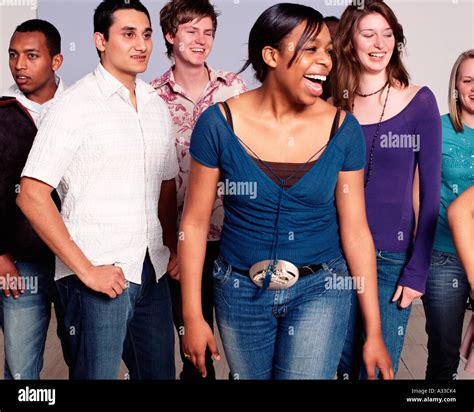 Six friends happy together Stock Photo - Alamy