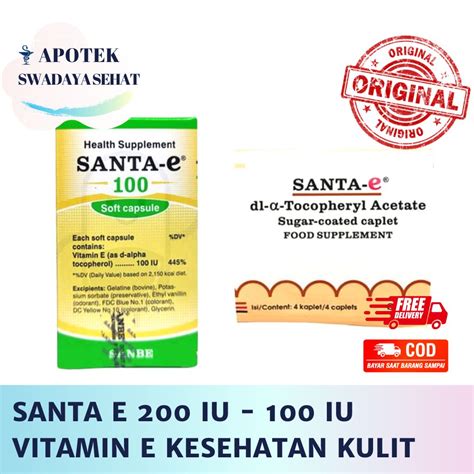 Jual SANTA E 200 IU Vitamin E 100 IU Botol Isi 30 Dan Strip Isi 4