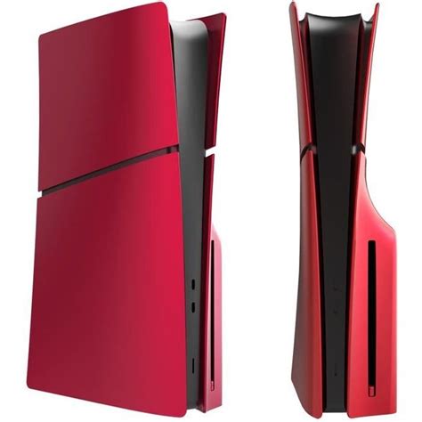 Fa Ades De Remplacement Pour Console Ps Slim Rouge Volcanique Coque