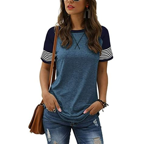 Temofon Womens Shirts Summer Short Sleeve Tops Going Out Tops For Women