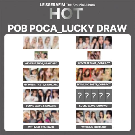 套裝 LE SSERAFIM 第5張迷你專輯 HOT 幸運抽獎 特典照片卡 蝦皮購物