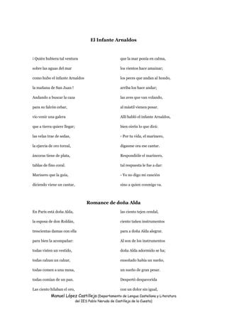 Selecci N De Romances Viejos Pdf