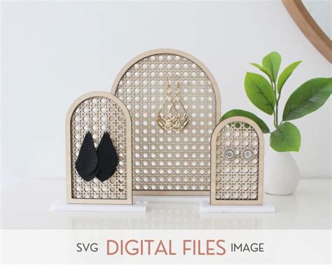 Double Arch Earring Stand Svg Laser Cut File For Glowforge Stud