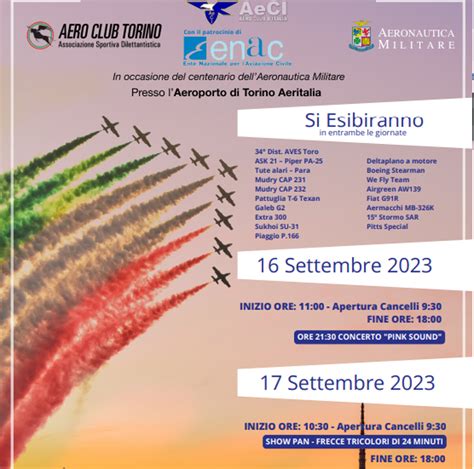 Frecce Tricolori Torino Collegno Centenario Aeronautica Militare