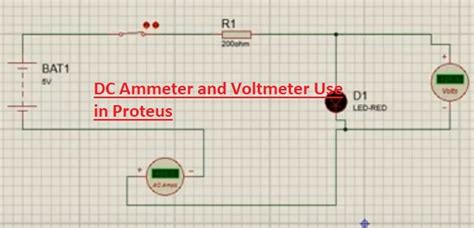 DC Voltmeter And Ammeter In Proteus The Engineering Knowledge