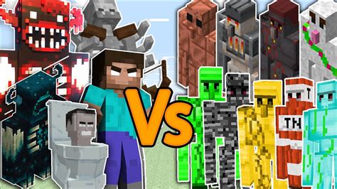 All Bosses Vs All Minecraft Golems Compilation Mobbattle Herobrine