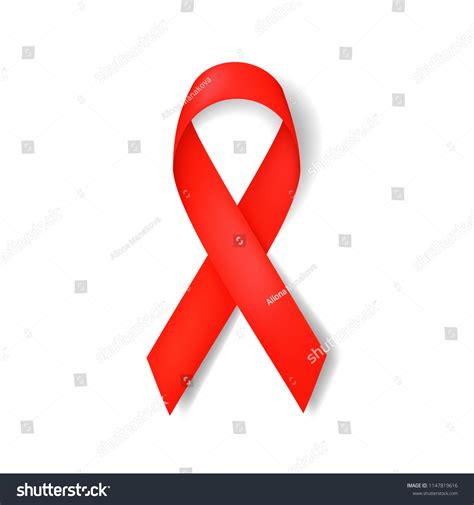 Realistic Red Ribbon Aids Awareness Isolated Stock Vector (Royalty Free ...