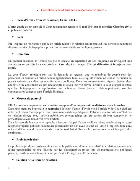 Corrections Fiches d arrêts Correction fiches darrêt sur le respect