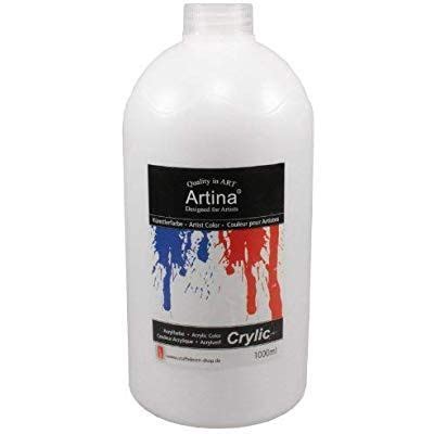 A Bottle Of Artina Acrylic Paint On A White Background With Red White