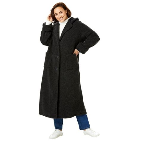 Woman Within Woman Within Womens Plus Size Long Hooded Berber Fleece