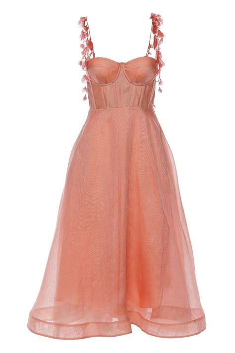 Zimmermann Wonderland Corset Midi Dress In Pink Lyst