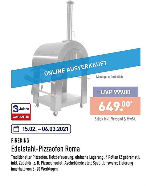 Fireking Edelstahl Pizzaofen Roma Angebot Bei ALDI Sud