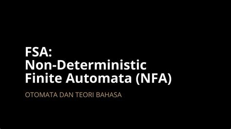 Fsa Non Deterministic Finite Automata Nfa Youtube