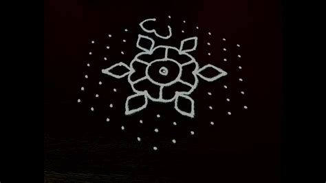 Simple Deepam Muggulu 11 X 6 Dots Diya Rangoli With Dots 11 Dots Kolam