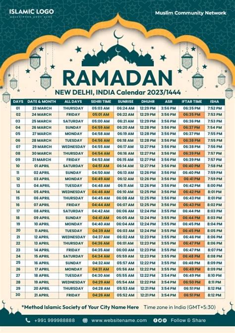 Ramadan Timetable Schedule Template Artofit