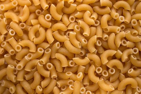 Closeup Of Uncooked Raw Elbow Macaroni Pasta Food Stock Image Image