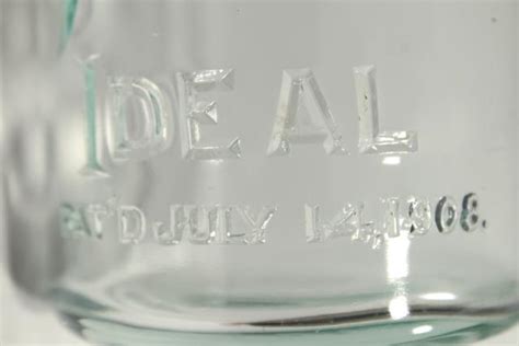 Ball Ideal Mason Jar W 1908 Patent Date Antique Vintage Bail Glass Lid Canning Jar