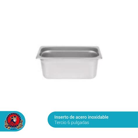 Inserto De Acero Inoxidable Tercio 6″ Cristalería El Rey