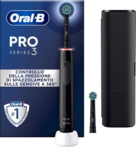 Oral B Spazzolino Elettrico Ricaricabile Pro Series Nero Testine