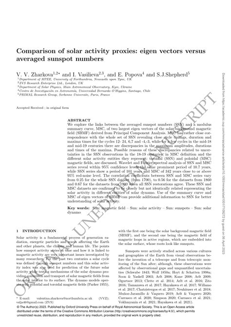 Pdf Comparison Of Solar Activity Proxies Eigen Vectors Versus