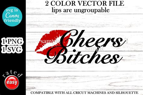 Cheers Bitches Svg 2 Color Easy Cut Cheers Bitches Cut File Girls Night Out Svg Shot Glass Svg