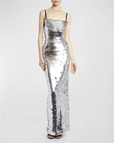 Dolce Gabbana Long Sequined Column Dress Neiman Marcus