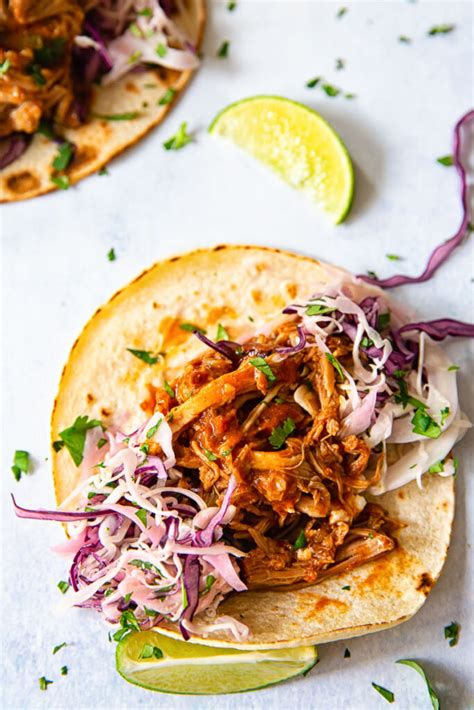 Slow Cooker Pulled Pork Tacos With Cilantro Lime Slaw