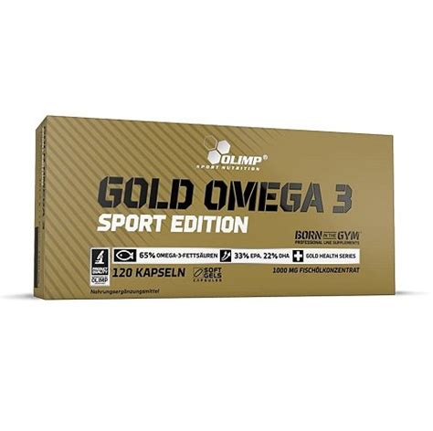 Olimp Gold Omega 3 Žuvų taukai Sport Edition 120 kaps Provitamins lt