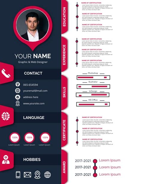 Red Resume Templates Postermywall