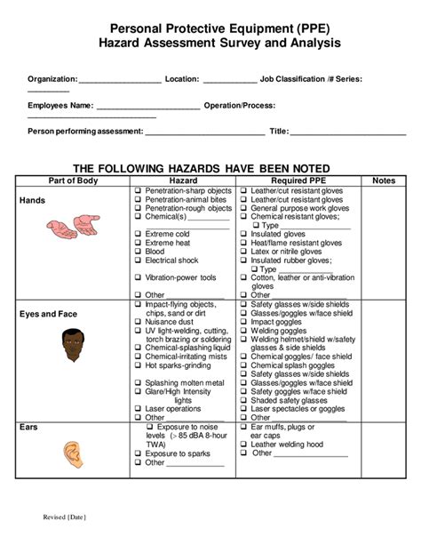 Ppe Hazard Assessment Form Template Nbkomputer