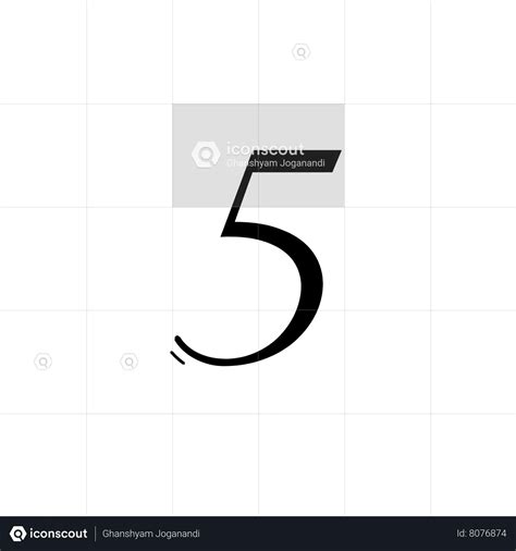 Five Number Calligraphy Animated Icon download in JSON, LOTTIE or MP4 format