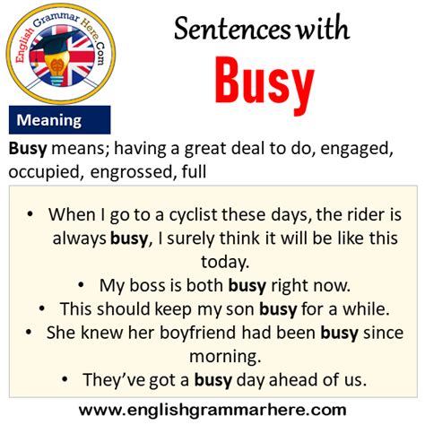 Sentences with Busy, Busy in a Sentence and Meaning - English Grammar Here
