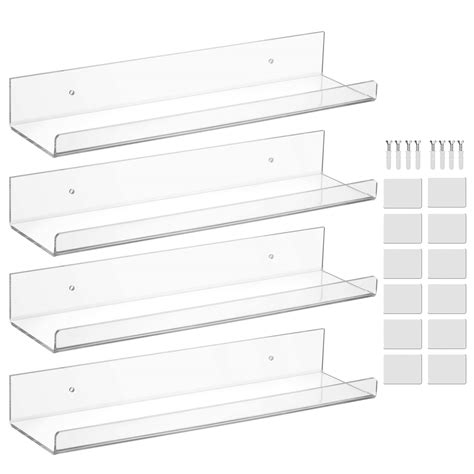 Buy Acrylic 15 Invisible Floating Wall Ledge Display Shelves Floating