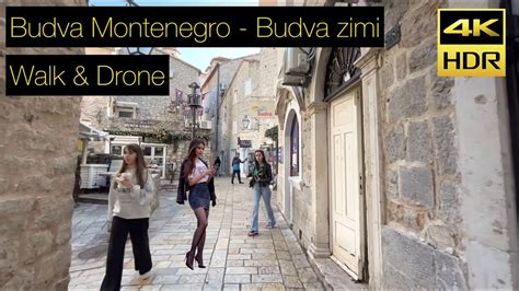 Budva Walk Fly Montenegro Crna Gora February Budva Zimi