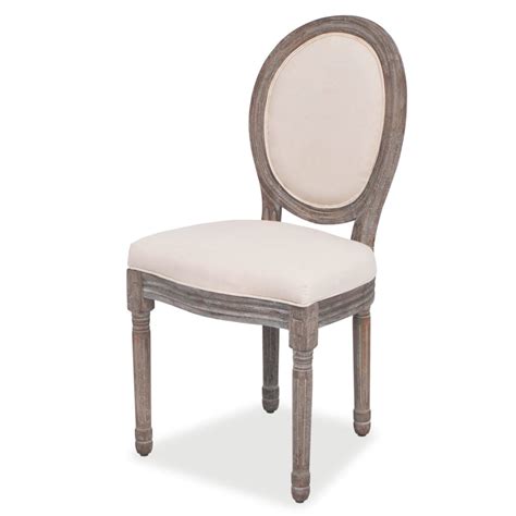 vidaXL Dining Chairs 4 pcs Cream Fabric | vidaXL.com.au