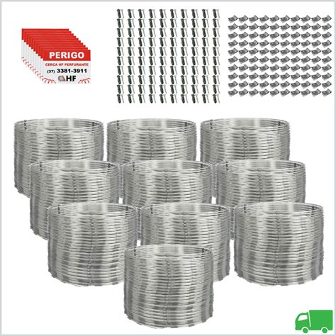 Concertina Dupla Galvanizada 45cm Para 100 Metros Kit