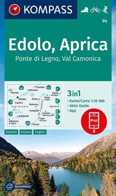 Kompass Wanderkarte Edolo Aprica Ponte Di Legno Val Camonica